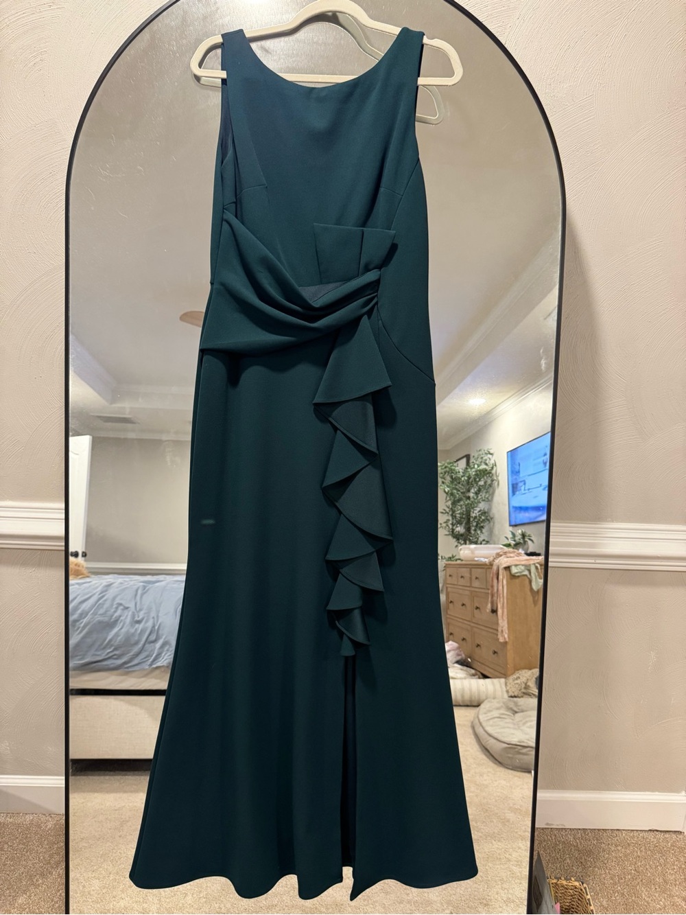 Betsy & Adam Dark Teal Evening Dress